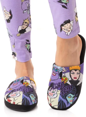 Vista 3 de Disney Villains - Pantuflas para mujer zapatos de casa para mujer Negro