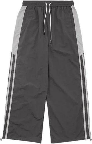 Vista 2 de Aelfric Eden Pantalones deportivos a rayas para hombre, pantalones de paracaídas, pantalones holgados Y2k, pantalones cargo de pierna ancha