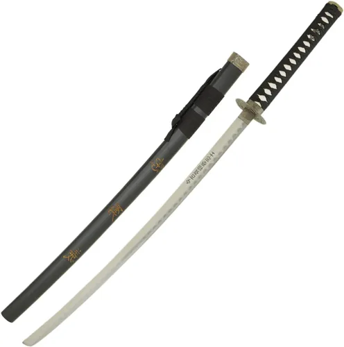 Vista 2 de MASTER USA - Espada Katana tallada a mano con código Samurai Bushido en vaina, acero 1045, 41.5 pulgadas en total, incluye soporte de exhibición