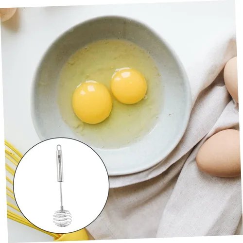 Vista 4 de SHOWERORO Mezclador de huevos de mano de acero inoxidable, agitador de cocina para hornear, gancho de almacenamiento, fácil de limpiar y diseño