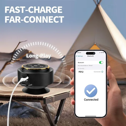 Vista 9 de Altavoz de ducha Bluetooth con mosquetón, altavoces Bluetooth portátiles con ventosa, IP67 impermeable, inalámbrico, flotante, para camping, playa