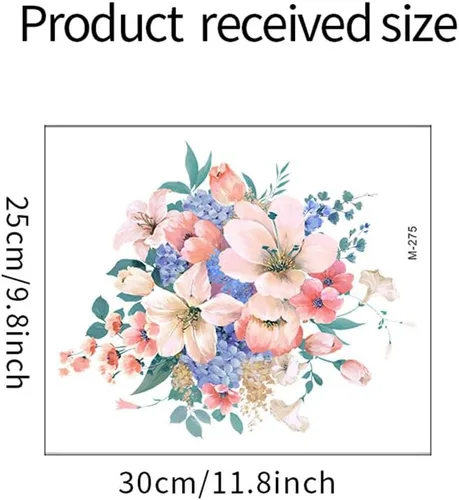 Vista 7 de Calcomanías de flores para tapa de asiento de inodoro, autoadhesivas, removibles, para la pared del baño, calcomanías para cubierta de tapa