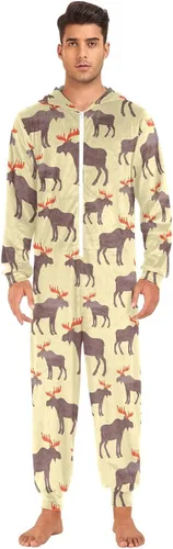 Vista 2 de Ollabaky Pijama mameluco para adultos para hombres y mujeres, disfraz de una sola pieza, pijama a juego