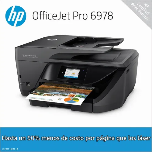 Vista 8 de HP OfficeJet Pro 6978 Impresora inalámbrica todo en uno, tinta instantánea, funciona con Alexa (T0F29A)