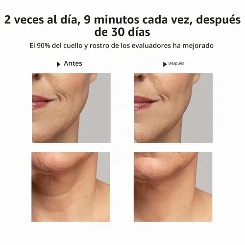 Vista 5 de Masajeador facial, dispositivo de cuello de cara y luz roja con ajuste y rejuvenecimiento Negro
