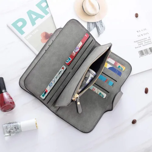 Vista 31 de Loveje - Billeteras personalizadas para mujer, de piel sintética, con grabadas fotográficas, triple pliegue, tarjeta de crédito, cartera larga
