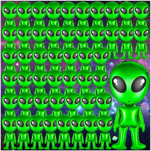 Vista 9 de 8 globos inflables de alienígena verde de 32 pulgadas