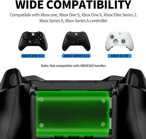 Vista 3 de Suncala Rechargeable Battery Pack for Xbox Controllers, 3X 2650mAh Rechargeable Batteries with Charging Station for Xbox One/Xbox Series X S/Xbox