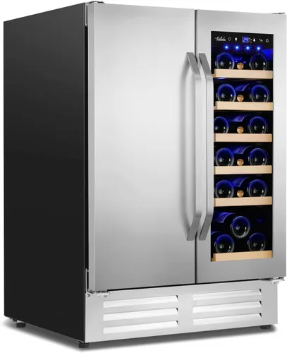 Vista 12 de Refrigerador Enfriador de Vinos de 8 Botellas, Refrigerador Pequeño de Vino, Mini Refrigerador de Vino de Encimera con Puerta de Vidrio, Bodegas