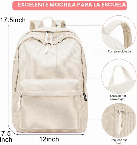 Vista 6 de ZUBOND Mochila para niñas y niños escolares, ligera, para adolescentes, estudiantes universitarios, mujeres y hombres, bonita mochila grande
