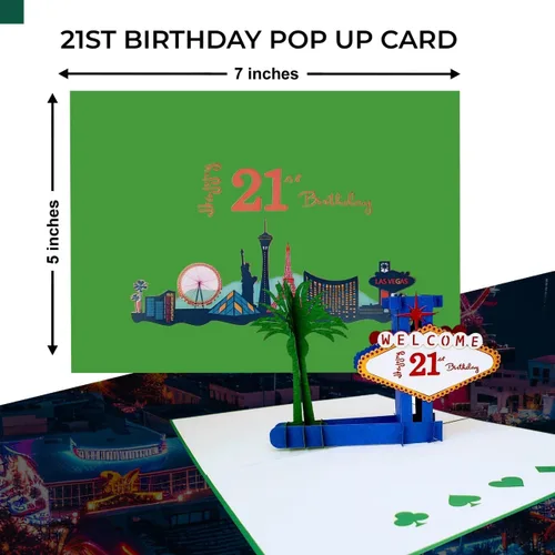 Vista 7 de iGifts And Cards Fabulous - Tarjeta emergente de cumpleaños de Las Vegas 21 – Celebración de hito, regalo de edad legal, felicitaciones, regalo