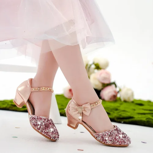 Vista 2 de Sandalias para niñas, tacones cerrados, para bodas, fiestas, niñas, zapatos de vestir para niñas pequeñas y grandes