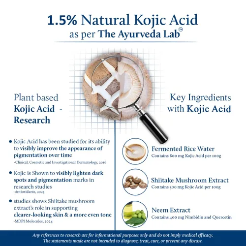 Vista 4 de Blue Nectar Suero facial de ácido kójico al 1.5% Suero de piel de agua de hongos y arroz para reducir la apariencia de pigmentación y manchas