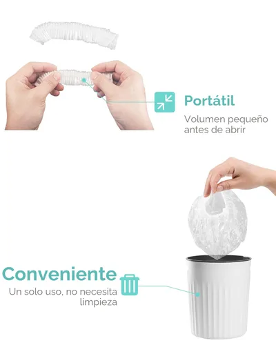 Vista 5 de Auban Gorra de ducha desechable, 100 PIEZAS Tapa de baño de plástico transparente gruesa e impermeable para tratamiento del cabello