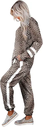 Vista 105 de Aloodor conjunto deportivo de 2 piezas para mujer, con sudadera con cuello redondo, sin botones
