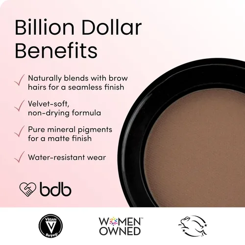 Vista 4 de Billion Dollar Brows Relleno de cejas de terciopelo prensado rubio en polvo para cejas