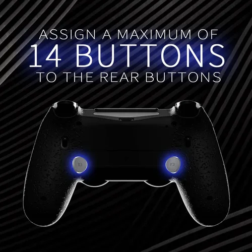 Vista 4 de HEXGAMING NEW SPIKE 2 Back Buttons & Interchangeable Thumbsticks & Triggers Stop Compatible with ps4 Pro Controller with Paddles - Biological Hazard