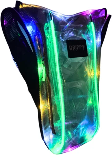 Vista 8 de LED Hydropack Rave Hydration Backpack – Festival, Hiking, & Running for Women & Men - 2 Liter Leakproof Bladder – Anti-Theft Pockets - Rave