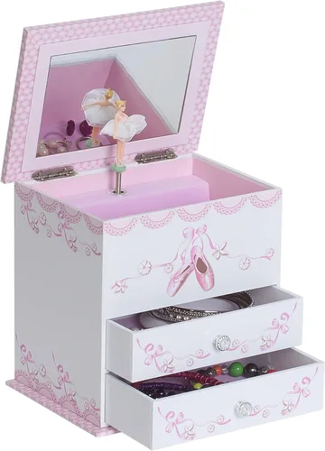 Vista 2 de Mele & Co. - Caja de música con niña bailarina (Diseño de zapatilla de ballet y listón)