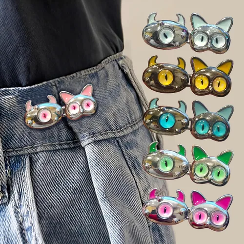 Vista 7 de Botones para jeans, botones desmontables para pantalones de mezclilla, ajuste de botones para ajustar la cintura de los pantalones. Rosado
