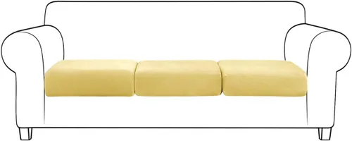 Vista 4 de Fundas de asiento de terciopelo ultra suave, fundas de cojín de asiento suave SOFE fundas de sofá con parte inferior elástica lavable funda