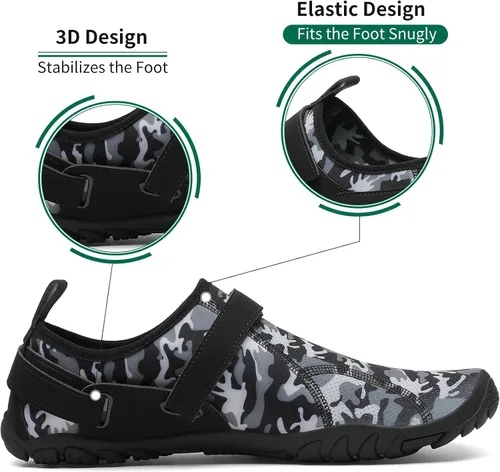 Vista 3 de SAGUARO Zapatos de agua para hombres y mujeres, zapatos de playa de secado rápido, sin caída, zapatos acuáticos para río, piscina, surf, kayak