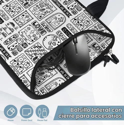 Vista 6 de RICHEN - Bolso bandolera de 10 pulgadas con asa, funda para laptops, notebooks, tablets infantiles de 7 a 10.2 pulgadas