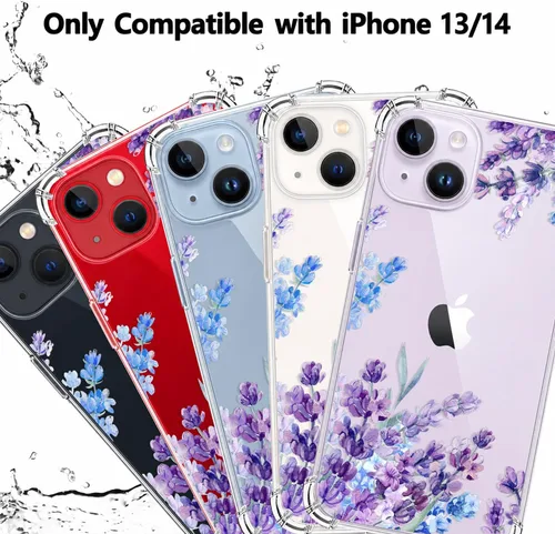 Vista 2 de Funda para iPhone 13 y iPhone 14 (6.1 pulgadas), funda protectora delgada de poliuretano termoplástico suave a prueba de golpes, bonito
