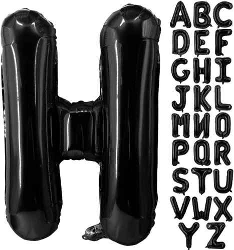 Vista 31 de Lovoir Globos grandes de 40 pulgadas con letras B negras de gran tamaño, globo de helio de aluminio de Mylar para decoración de fiesta