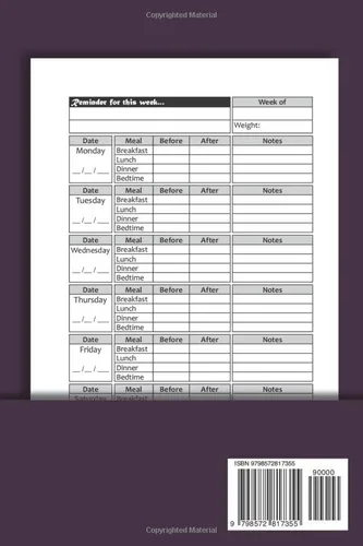 Vista 2 de The book of my little pricks Blood sugar journal weekly Diabetes monitoring tracking record book self test blood glucose log book for 2 years