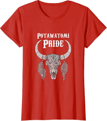 Vista 76 de Potawatomi Pride Tribe Native American Indian Buffalo Camiseta