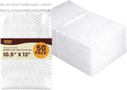 Vista 17 de The Boxery Bolsas de burbujas autoadhesivas transparentes de 3 x 5 pulgadas, paquete de 50