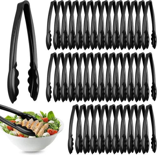 Vista 14 de Tessco for you 25 pinzas de plástico para servir a granel, pinzas desechables de plástico de 9 pulgadas, pinzas de ensalada resistentes para cocina