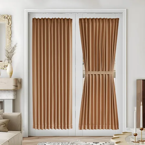 Vista 38 de Vatge Cortinas laterales autoadhesivas para puertas de cristal, sin taladro, extraíble, panel de filtrado de luz, 1 panel, 12 pulgadas de ancho x 60