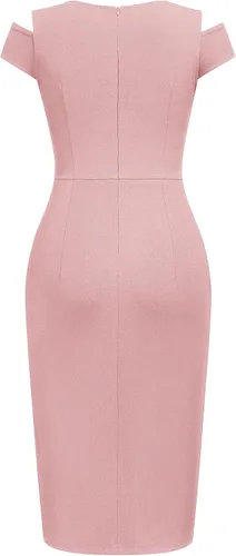 Vista 7 de Miusol Vestido de cóctel de manga elegante con volantes retro para mujer
