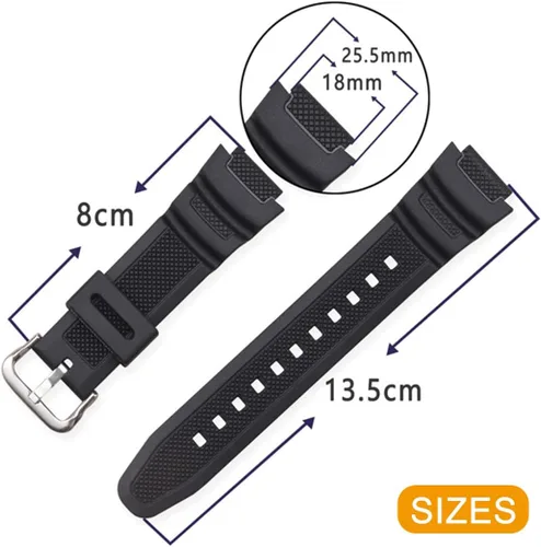 Vista 6 de Lijinlan Correa de reloj de repuesto de resina para hombre Casio AE-1000W AE-1200 AE-1300 AEQ-110W AQ-S800W MRW-200H SGW-300H SGW-400H W-216H W-218H