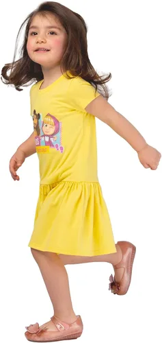 Vista 6 de Masha and the Bear Friends Forever - Vestido estampado con cintura elástica cómoda, lavable a máquina