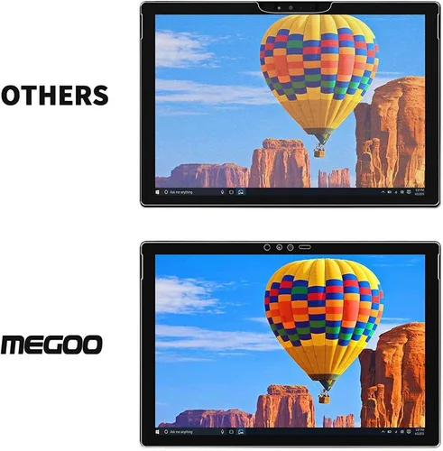 Vista 3 de Megoo Protector de pantalla para Surface Pro 5, ultra transparente, de alta respuesta, vidrio templado, compatible con Microsoft Surface Pro 6/Pro