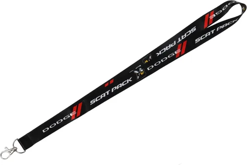 Vista 2 de Detroit Shirt Company Dodge Scat Pack - Soporte para insignia con cierre giratorio de langosta, Negro