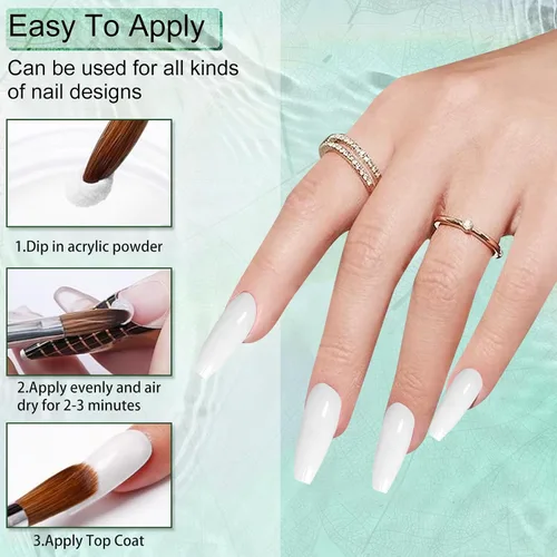Vista 3 de Polvo acrílico profesional de 0.99 oz/caja de uñas acrílicas para uñas francesas color blanco transparente rojo desnudo para extensión de uñas