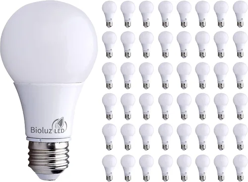Vista 10 de Bioluz LED Luces para dormitorio, equivalentes a bombillas LED de 60 W, 2700 K blanco cálido, bombillas LED A19 no regulables de 9 W, bombilla LED