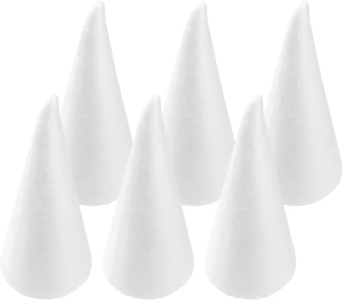 Vista 14 de GANAZONO 12 piezas de cono de espuma de Navidad para DIY de Navidad, cono de espuma de polietileno para colgar pendientes de árbol de Navidad