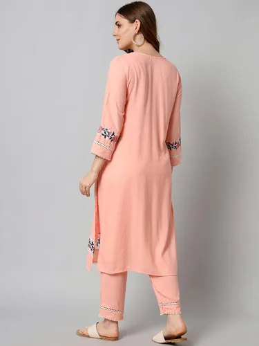 Vista 4 de Chandrakala Kurti Pant Set for Women, (K222-P)