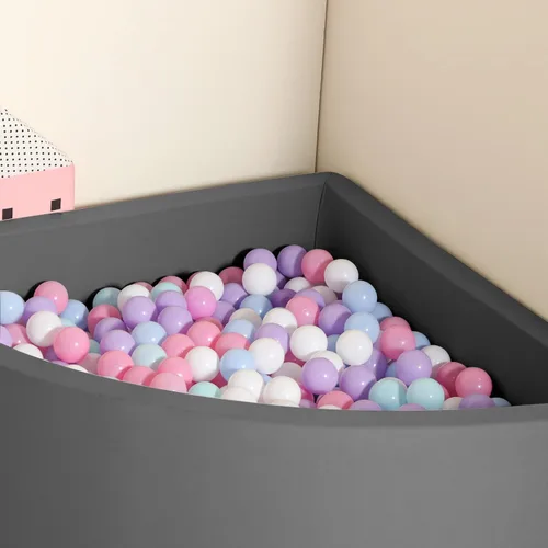 Vista 7 de TRENDBOX Bola Pit Memory Foam Pit Soft Pool Fan-Shape Soft Equipment para niños pequeños - Gris oscuro (bolas no incluidas)