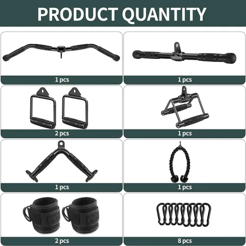 Vista 2 de Cable Machine Attachment, Cable Attachments for Gym, Gym Cable Attachments, Cable Machine Attachments Set