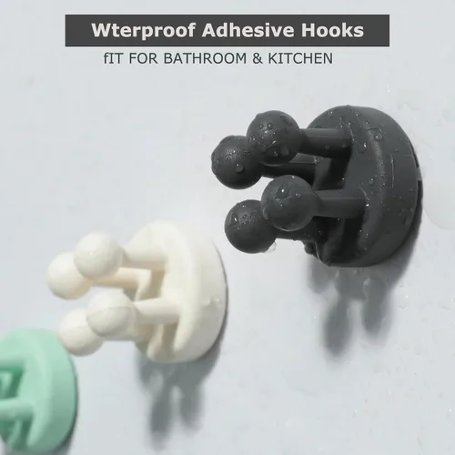 Vista 5 de 4 soportes de silicona para cepillos de dientes, gancho multifunción, impermeable, autoadhesivo, para cepillo de dientes, soporte para enchufe