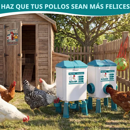 Vista 8 de INNOLAND Chicken Feeder and Waterer Set - 3 Gallon/26.5 Pounds