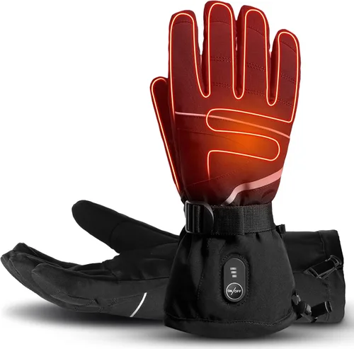 Vista 9 de Guantes calefactables eléctricos recargables – Guantes térmicos con batería de 7.4 V para hombres y mujeres, motocicleta, ciclismo, equitación