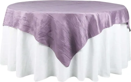 Vista 24 de Efavormart - Mantel cuadrado de tafetán arrugado de acordeón beige de 72 x 72 pulgadas