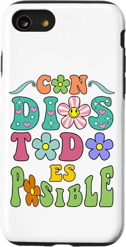 Vista 13 de Funda para iPhone 15 Con Dios Todo es Posible Camisa Cristiana Española para Mujer
